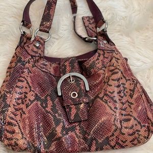 Purple Python Coach Purse